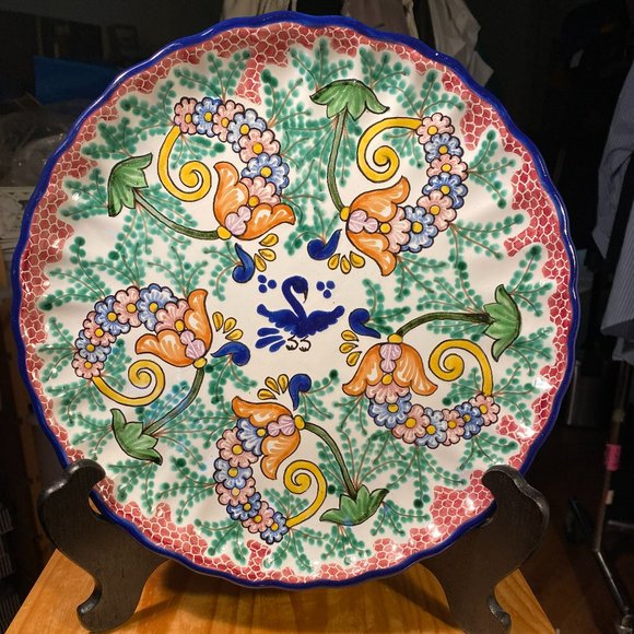 BEAUTIFUL HAND CRAFTED MEXICAN DISPLAY PLATE (EUC) - Picture 1 of 9